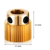 Cr-10 Ender-3 3D Printer Extrusion Wheel Brass Gear Wheel 40 Tooth Gear for 3D Printer Extruder Filament